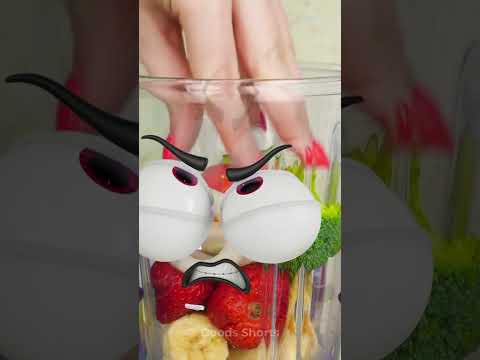 Veggies vs. Fruits in the blender arena! 🥦🍓⚔️ who wins!? #funnyfood