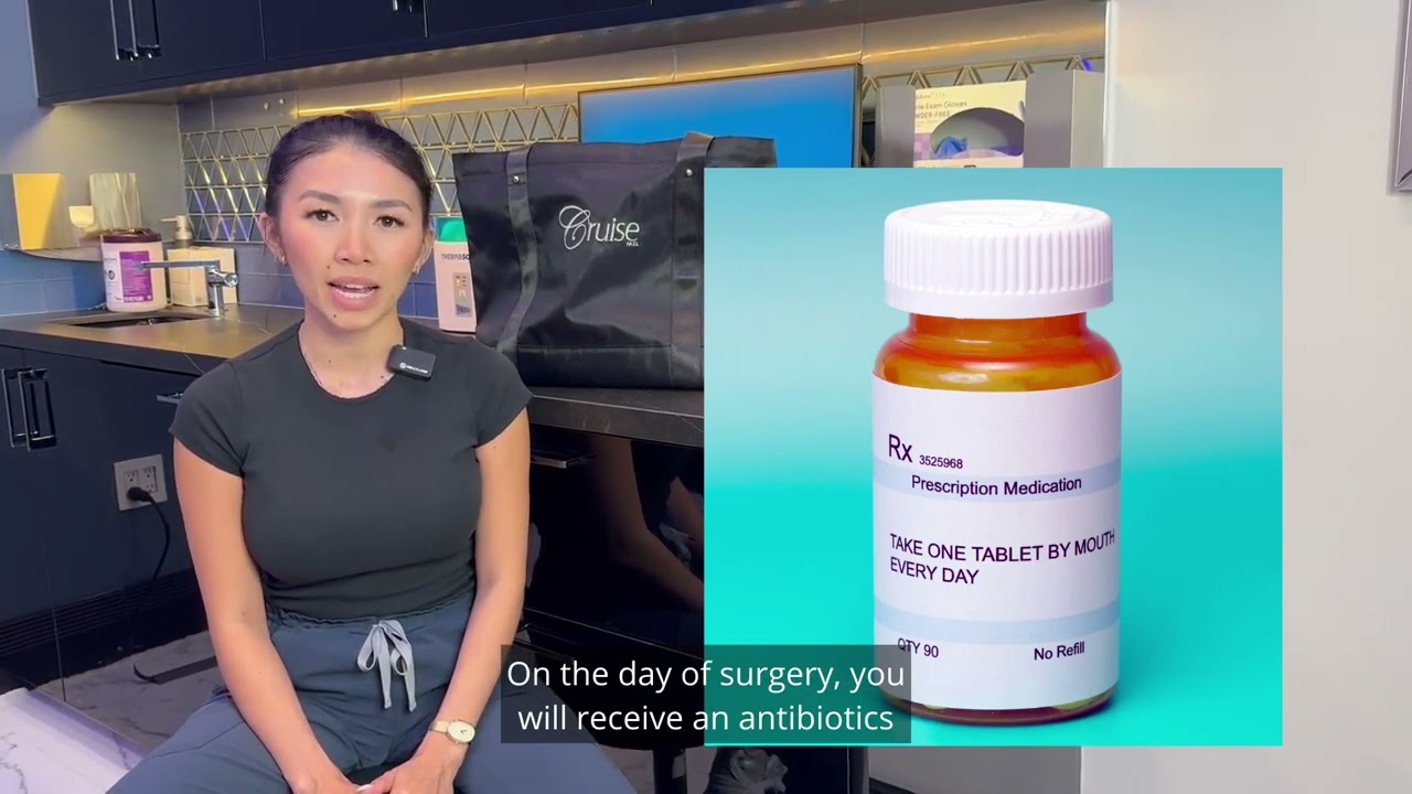 Patient discussing post-surgery antibiotic instructions.