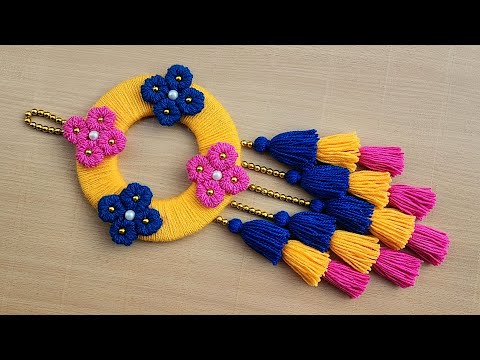 Woolen Wall Hanging - Easy Woolen Wall Hanging Idea - Wall Decor - Home Decor - Easy Woolen Craft