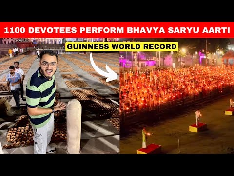 Most Exclusive Ayodhya Deepotsav 2024 Coverage | 1100 Devotees Perform Grand Saryu Aarti Drone View