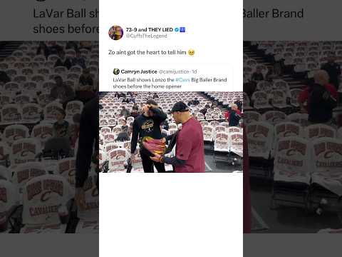 Lavar Ball shows Lonzo the new Big Baller Brand shoes before the Cavs game! 😯
