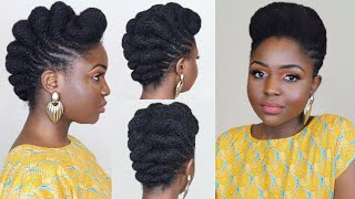 Simple And Elegant 4c Natural Hair Updo Roll Tuck Pin Mohawk Style