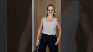 Vídeo adicional 5 do item Regata Feminina em Crepe – Mocha - Leveza e Sofisticação para o Dia a Dia
