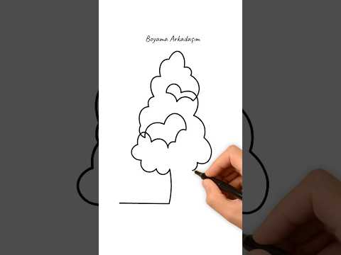 Ağaç Çizimi Kolya, Tek Çizgi Çizim, Tree Drawing #art #lineart #tree #drawing #shorts #çizim