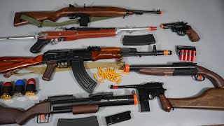 AK47 and Wood Shell ejecting Toy Gun Airsoft Grenade Launcher Nerf Gun -Realistic Toy Gun Collection