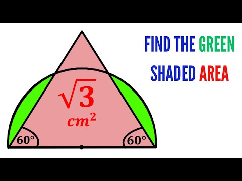 Can you find area of the total Green shaded region? | (Semicircle) | #math  #maths | #geometry