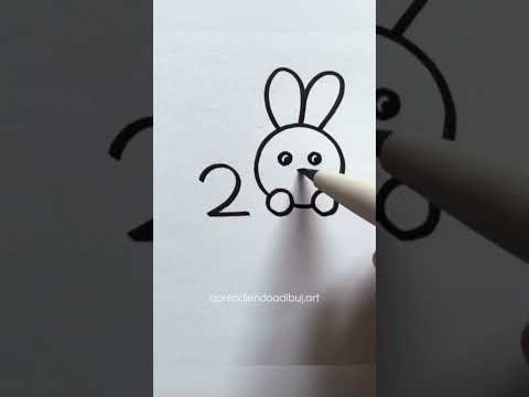 🐇 Dibuja un conejo con el número 200 #art #dibujoconlapiz #drawing #arte #dibujos #manualidades