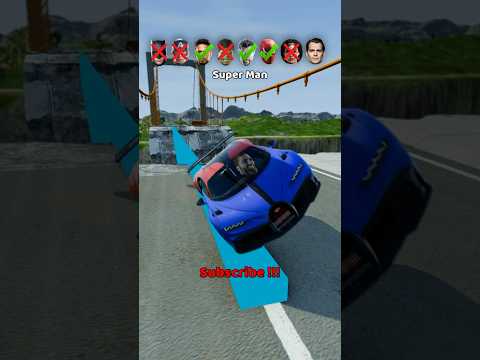 Super héros vs broken bridge ! #beamng #beamngdrive #beamngcrash #superhero
