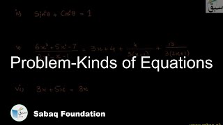 Problem-Kinds of Equations