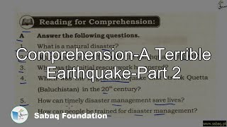 Comprehension-A Terrible Earthquake-Part 2