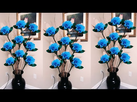 DIY Cara Membuat Bunga Sudut Ruangan dari Plastik Kresek- Hoew to make flower corner from plastic