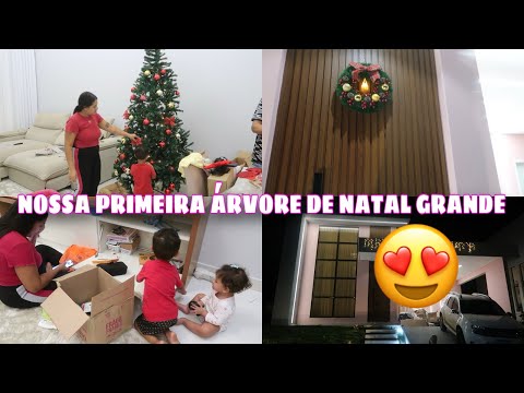 MONTAMOS NOSSA ÁRVORE GIGANTE NA CASA NOVA 😍😭❤️ OLHA COMO FICOU NOSSA DECORAÇÃO DE NATAL|Dani Mendes