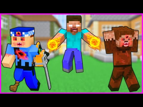 HEROBRİNE ŞEHRE GELDİ HERKESE SALDIRDI! 😱 - Minecraft