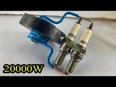 Wow New Create 20000W Free Electricity Energy From Spark Plug Use Pvc Copper Wire #technology