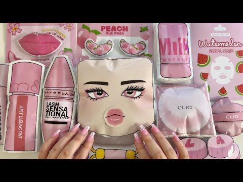 [☁️Paper diy☁️] PINK💗Roblox 로블록스 Baddies Skincare Makeup ASMR | satisfying | squishy | papercraft