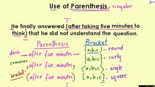 Use of Parenthesis