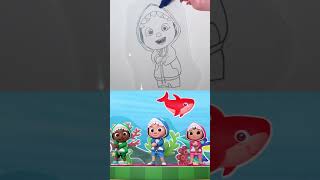 Doo Doo Doo Doo Doo Doo! 🦈 Baby Shark CoComelon Craft & DIY Water Paint Videos #shorts #kids
