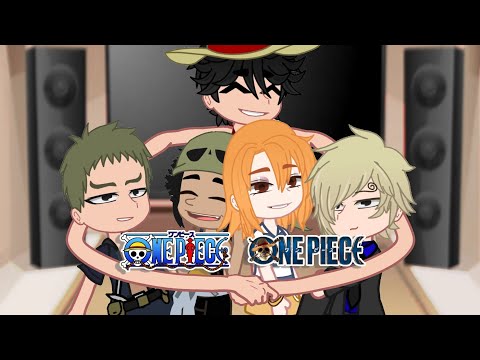 one piece ANIME reacts to one piece LIVE ACTION comparison || Gacha Club