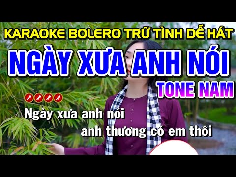 Karaoke Liên Khúc Bolero Nhạc Sống Tone Nam | Ngày Xưa Anh Nói | Bến Tình Karaoke