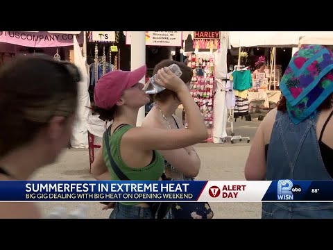 YouTube video thumbnail: Summerfest Attendees Endure Extreme Heat