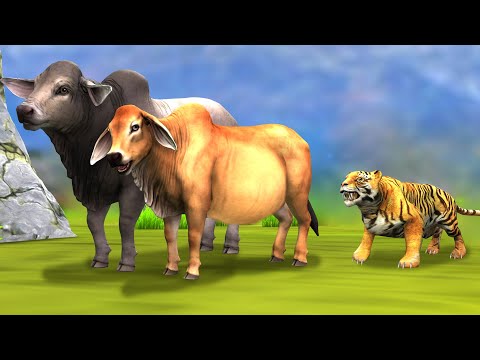 चतुर गाय भैंस और भूखा बाघ Clever Cow Buffalo and Hungry Tiger Chatur Gaay Bhains aur Bhukha Bagh