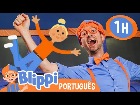 Blippi Visita um Trampolim GIGANTE! | MARATONA DO BLIPPI! | Vídeos Educativos em Português