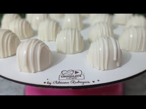 Mini trufas de chocolate branco - Bombom de festa