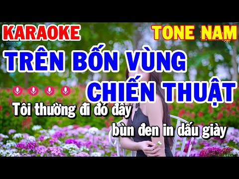 Karaoke Trên Bốn Vùng Chiến Thuật Tone Nam | Nhạc Trữ Tình Rumba Beat Hay | Thanh Hải