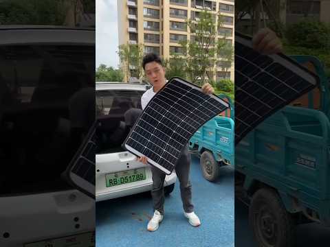 Lightweight and Foldable Solar Panel Easily Charges Your Car from the Roof! #shorts #miraxfact
