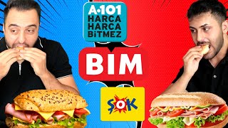 TÜM MARKETLERİN ÖĞRENCİ SANDVİÇ LERİNİ YEDİK 😱 BİM ! A101 ! ŞOK !