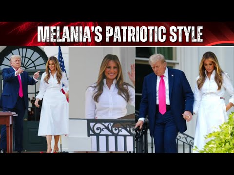 Melania’s Elegant Look Wows the Crowd at President Trump’s July 4th Bash. #trump #fashion
