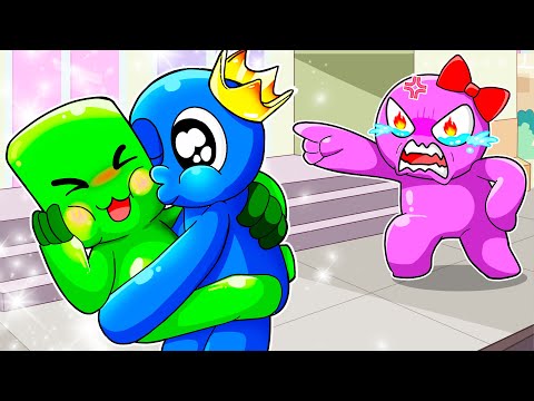 Rainbow Friends Blue x Green Kiss | Pink Sad Story | Roblox Rainbow Friends Animation