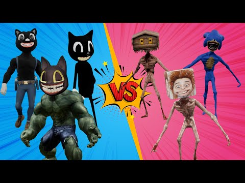 Team Cartoon Cat VS Siren Head ERDO VS Shin Sonic VS Siren House Head