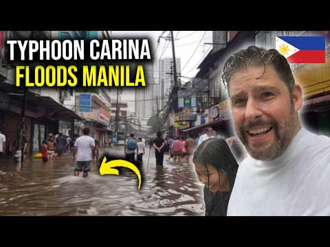 Foreigner SHOCKED by TYPHOON CARINA in MANILA