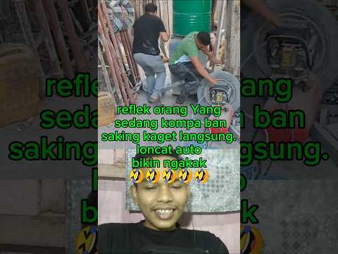 Pas Dikirain Ban Meledak, Langsung Lari Kayak Lagi Dikejar Mertua! 🤣💨👣auto bikin ngakak"