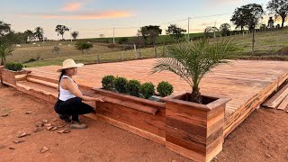Cont. CONSTRUÍ UM DECK DE MADEIRA DE 64M. RESULTADO SURPREENDEU!