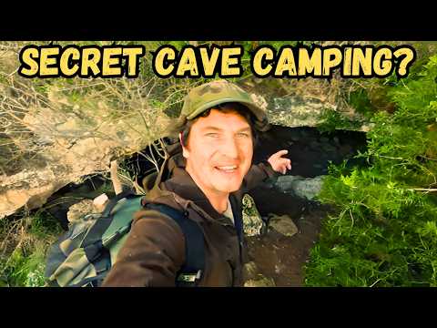 2 Days Wild Camp Exploring Primitive Caves, Abandoned Buildings & A Mysterious Vehicle Wreck