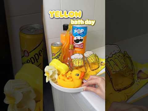 Yellow bath 💛 Subscribe for the next part 🛁 #asmr #bathday #bathroutine