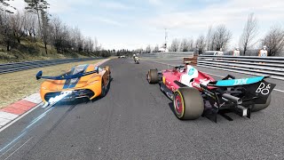 F1 Ferrari SF-25 Hamilton vs Hypercars vs Superbike Suzuki TL1000R at Nordschleife