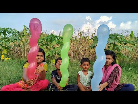#Childrens enjoy outdoor fun play with #Rocket_balloons and learn_color_names by kids. Episode: 440