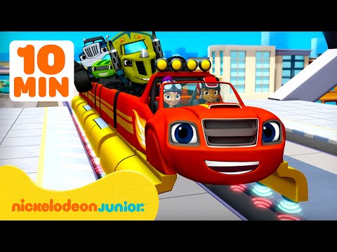 Blaze | Blaze se transforme en TRAINS !🚂 Chasse-neiges, vapeur et PLUS ! | Nickelodeon Jr. France