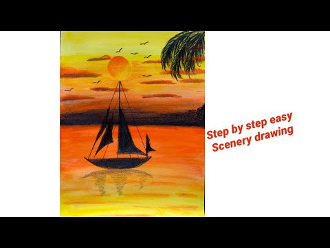 Simple and very easy scenery for beginners ✨🌈🔥💥☀️