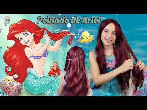 Peinado de la Princesa Ariel paso a paso para un Look de Sirena!🧜‍♀️🐚| Ariel Princess Hair Tutorial