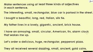 Order of Adjectives (explanation/make sentences)