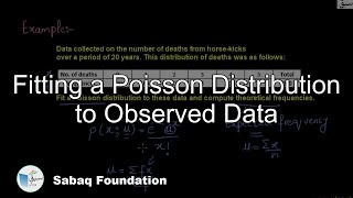 Fitting a Poisson Distribution to Observed Data