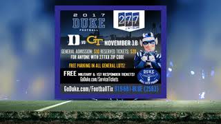 Duke Football vs  Georgia Tech Ticket Commercial