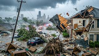 Chicago in Chaos Today! Brutal Storms Destroy Homes & Cars in Illinois