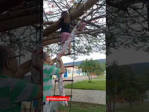 Descida de rapel. ##autista #tatil #terapia #autismo #psicomotricidade #criança #força #família