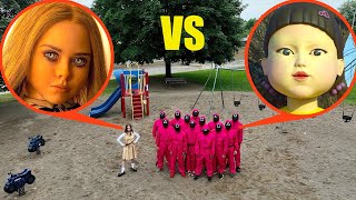 drone catches M3GAN vs Squid Game at Haunted Park (Huge Battle)