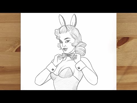 How to draw a bunny girl | 3 | pencil sketch drawing |...